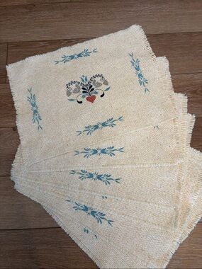 Vintage Heart & Bird Folklore Placemats